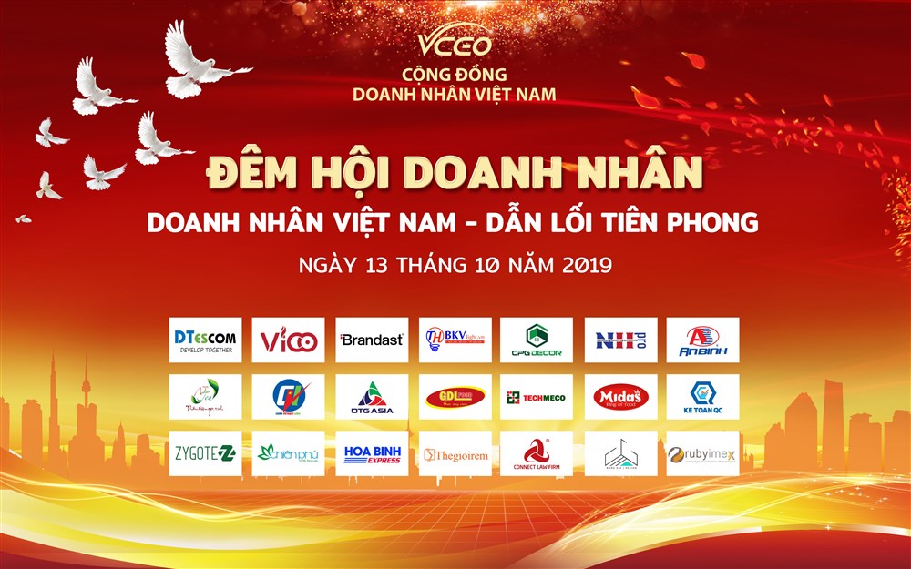 Thư cảm ơn các Doanh nhân đã tới tham dự  Đại tiệc ĐÊM HỘI DOANH NHÂN VIỆT NAM - VCEO 2019