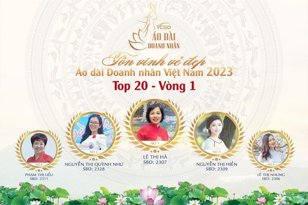 Top 20 thí sinh xuất sắc vượt qua vòng 1 cuộc thi: VCEO - Tôn vinh vẻ đẹp áo dài Doanh nhân Việt Nam 2023
